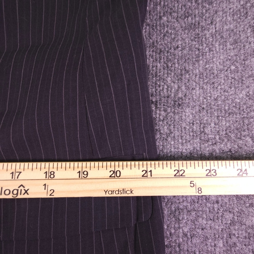 Alfani Suit Mens 42L Charcoal Pinstripe 3 Button 100% Wool Pants 35x33 Pleated - Picture 5 of 16
